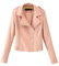OonMan Veste Moto Femme Automne Hiver Riding Jacket Slim Fit Short Jacket Femmes Faux Cuir Veste-Couleur Rose-S
