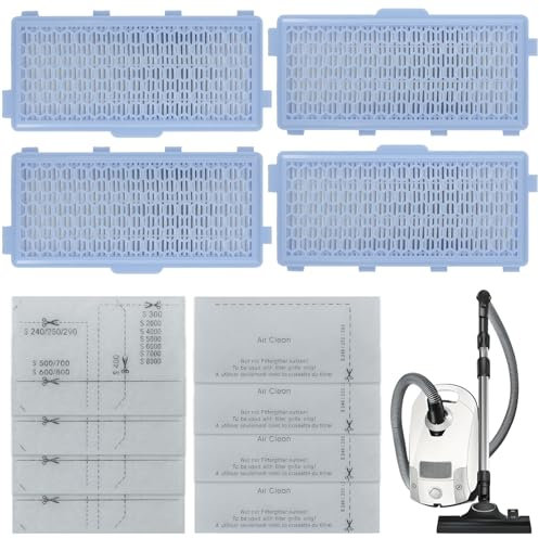 4 Stück Hepa Filter für Miele C3,Compact C1 & C2, Complete C2 & C3, S8340,S8000 S6000 S5000 S4000,S8340 Staubsauger für Miele,4 Motor Protection Filter 4 Exhaust Filter,Staubsauger Zubehör
