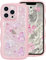 miyonsin Coque pour iPhone 7/ iPhone 8 / iPhone SE 2020, Transparent Glitter Motif de Papillon Etui Paillettes Silicone TPU Bumper Anti-Rayures Protection Filles Femmes Housse, Rose
