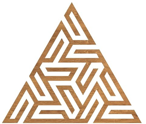 codiarts. Wanddekoration Holz | 3D-Illusionen | Laser geschnittene Formen | Verschiedene Größen, Materialstärken & Dekore | kreative Wandgestaltung (3D Treugol OAK, M+ 8mm)