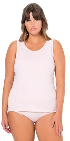Ulla Popken Damen große Größen Übergrößen Plus Size Bodyforming-Unterhemd, breite Träger, Rundhals rosé 46+ 790812506-46+