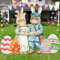 badaren 12 Stück Ostereier Hofschilder, Ostern Deko, Ostern Hof Sign Outdoor mit Stöcken, Bänder und Kleber, Oster-Hofschilder Dekorationen für Osterparty, Hof, Rasen, Gartendekoration (Ostern-2)