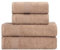 METİSTEX Luxus Handtuch-Set 4-teilig, 100% Baumwolle, 2 Badetücher 70 x 140 cm & 2 Handtücher 50 x 90 cm, weich, saugfähig, ideal für Badezimmer – Grau & Braun (braun)
