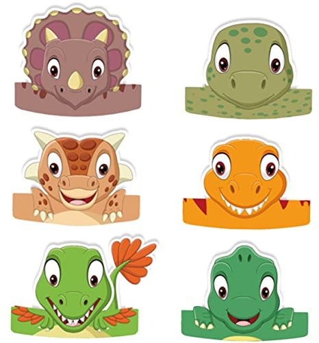 HONMEET 6 Stücke Dinosaurier Papier Party Hüte Jungen Und Mädchen Geburtstag Headwear Party Favors Geburtstag Dekorationen