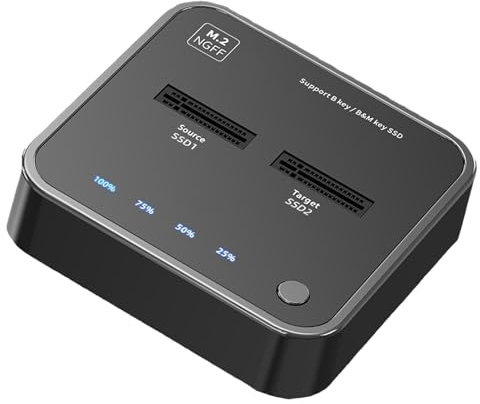 Pffiocix Hard Drives Enclosure with Offlines Clone Function, SATAs/PCIe , USB 3.1 Gens2 Interfaces for Fast 10Gbps Data