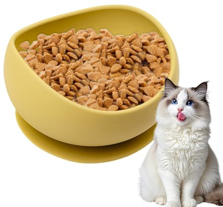 Bol pour Nourriture Chat | Plateau Anti-Fatigue des Moustaches,Gamelle avec Ventouses pour Prévenir Les Renversements de Nourriture Sèche Humide et Eau pour Chiots Chiens et Chatons