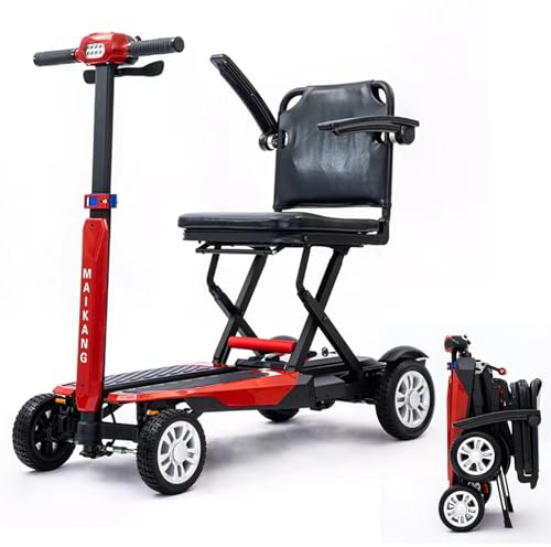 Z01 Mobility Scooters,22.5kg Lightweight Folding Mobility Scooters for Adults,20km Range Electric Mobility Folding Scooter with 12AH Mobility Scooter Batteries,150kg Load,LED Headlight & Anti-Tilt