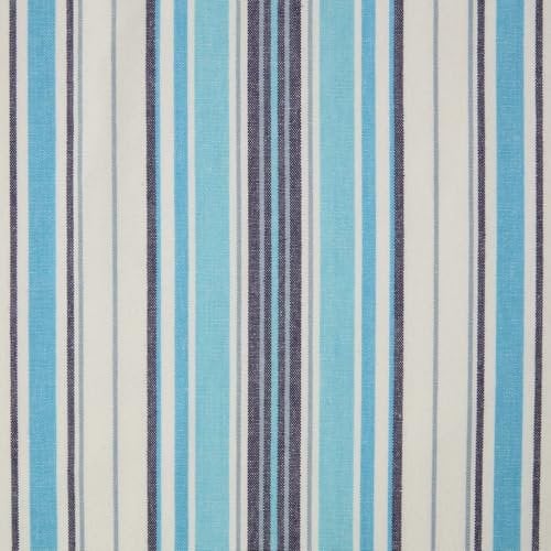 HOMESCAPES New England: blau-weiß gestreifter Stoff Meterware 150 cm breit, blau-weißer Stoff 100% Baumwolle, Dekostoff Baumwolle Streifen blau, Oeko-Tex Stoff zum Nähen