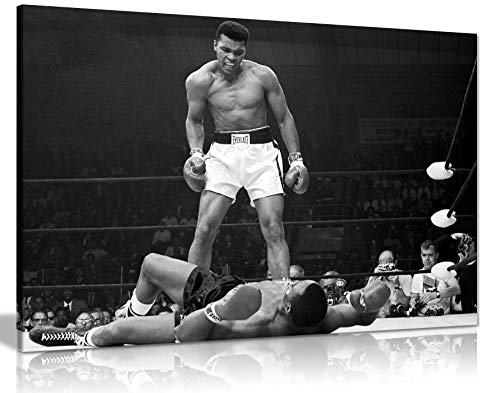 Muhammad Ali Canvas Knock Out Art Print Framed Picture Large 20x30 Inches A1 by Panther Print