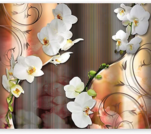 Fototapete murando 400x280 cm Vlies Tapeten Wandtapete XXL Moderne Wanddeko Design Wand Dekoration Wohnzimmer Schlafzimmer Büro Flur Blumen Orchidee Abstrakt Ornament b-A-0087-a-b