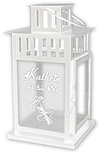 GeschenkeMAXX Laterne mit Textgravur 28cm | Gartenlaterne
