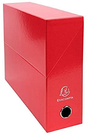Exacompta 89925E Packung mit 5 Transferboxen Iderama aus laminiertem Karton, robust und strapazierfähig, 24 x 32 cm, Ideal für Ihre Dokumente in Format DIN A4, Rücken 90mm, rot, 5 Stück