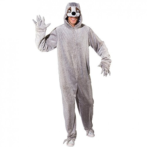 Faultier Kostüm Overall grau Tierkostüm Zoo Ameisenbär Fasching Tiere Damen