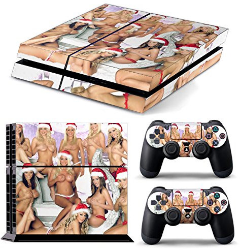PS4 Komplettes Gehäuse-Zubehör, Aufkleber für PS4 Playstation 4 (Christmas Ladies)