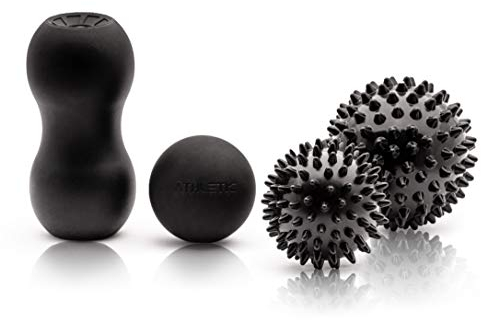 ATHLETIC AESTHETICS Premium Massageball Set - Faszien-Ball/Duo-Ball/Igel-Ball groß/Igel Ball klein zur Selbstmassage und Triggerpunkttherapie/Physiotherapie (7. Variante: 4er Set)