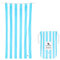 Dock & Bay Beach Towel - Quick Dry, Sand Free - Compact, Lightweight - 100% Recycled - Includes Bag - Cabana Light - Tulum Blue - Extra Large (200x90cm, 78x35)