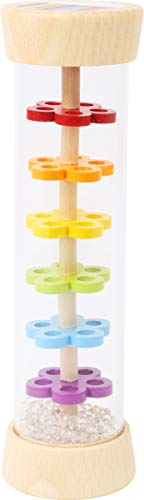 Small Foot Regenmacher, aus Holz mit Kugeln in Glasoptik, Rhythmusinstrument und Rassel für Babys und Kleinkinder, 11567 Spielzeug