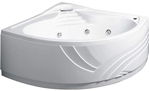 Baignoire d'angle avec hydromassage et panneau modèle Chypre 140 x 140 cm