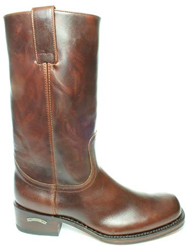 Sendra Boots 3162 Seahorse 84 Marrone Uomo Basic Western Stivali Punta Rotonda Tacco Dritto Suola Cuoio Gamba Dritta Manici Vera Pelle Taglia