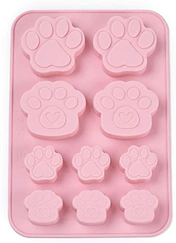 Selecto Bake Dog Paw Moulds, Paw Print Mould Silicone Dog Treat Chocolate Baking Tray Dog Icing Silicone Sweet Moulds Cat Fondant Mould for Dogs Soap Candy Jelly Cakes