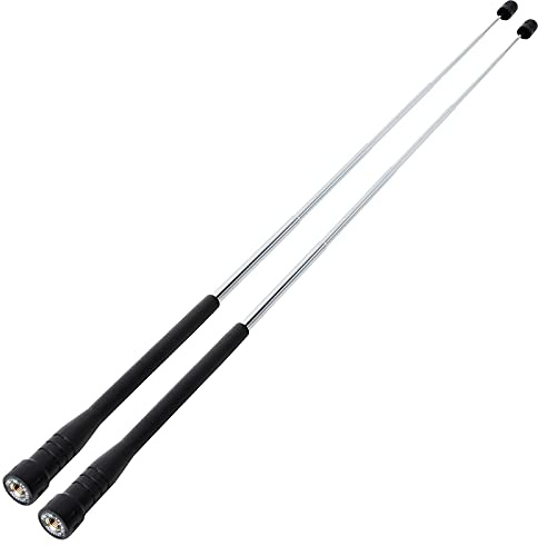 UAYESOK SMA-Männliche Teleskopische Antenne 14,5 cm - 48 cm Doppelfrequenz-Antenne für VHF/UHF Yaesu FT50RH / FT60 / Kenwood TH-D74 (Packung von 2)