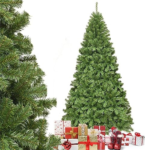 COSTWAY 180cm/225cm Künstlicher Weihnachtsbaum, Tannenbaum mit Metallständer, Christbaum 928/1346 Spitzen PVC Nadeln, Kunstbaum Weihnachten Klappsystem grün (225cm)