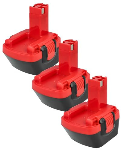 EXTENSILO 3X Akku Ersatz für Bosch 2 607 335 471, 2 607 335 487, 2 607 335 463, 2 607 335 542 für Elektrowerkzeug (3300 mAh, NiMH, 12 V)