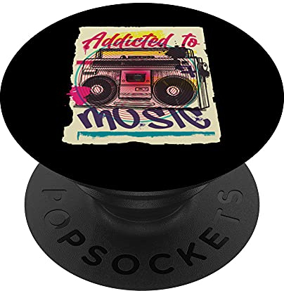 Boombox Old School Lässige Vintage-Grafik PopSockets mit austauschbarem PopGrip