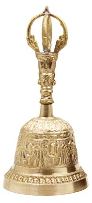 Lseqow Tibetische Handglocke, Handglocke, Buddhistische Glocke, Tee, Meditationsalarm, Gebet, tibetische Glocke, Dorje Vajra, buddhistische Glocke