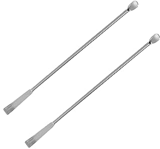2 X Micro Lab Sampling Reagent Spoon, 150MM 304 Stainless Steel 2 in 1 Double Head Laboratory Mixing Spatula