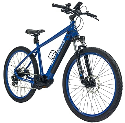 Highphoria Elektrofahrrad Erwachsene 27.5 Zoll, 250W 25 km/h E-Bike mit Batterie, Starker Motor, Kettenschaltung, E-Mountainbike mit Hydraulische Federgabel Pedelec(Blau-Blau)