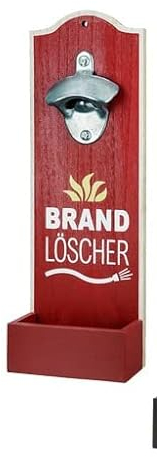 1 Wandflaschenöffner aus MDF, 30x10x6cm; Motiv Feuerwehr,Kronkorkensammler