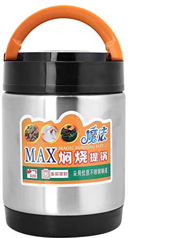 Fiambrera sellada Fiambreras aislantes, contenedor de alimentos de tres capas de acero inoxidable Fiambrera de conservación del calor 1800ML Contenedores organizadores de alimentos Acero inoxidable