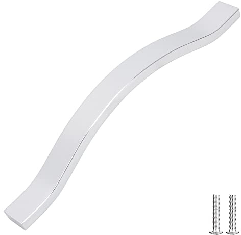 Decoranddecor Bow Pull Handles for Cabinets Cupboards Furnitures Alloy Material (Polished Chrome, 128mm)