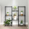 homiuse Portafiori 83x25x80 cm Nero in Ferro Piedistallo Per Piante Scaffale Porta Piante Porta Legna Per Esterno Porta Vasi Da Esterno Porta Piante Da Interno