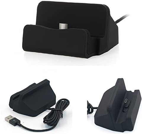 K-S-Trade Dockingstation For Honor 90 USB Type C Dock Compatible With Honor 90, Black | Type-C Smartphone Charging Station Docking Station With USB 2.0 Data Cable -