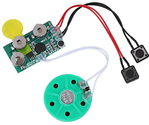 Bewinner DIY-Sprach-Sound-Chip, 4 Minuten Aufnehmbarer Grußkarten-Chip für Feiertage, Weihnachtskarten, Bastelarbeiten, Spielzeug mit Batteriebetriebenem 3-Tasten-Lautsprecher