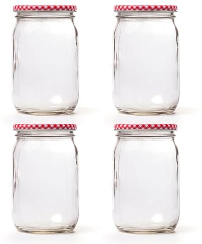 Blumixx Einmachgläser mit Schraubdeckel 8er Pack Einmachglas mit Deckel - 900ml Fassungsvermögen - Ideal für Erntezeit, Konservierung & stilvolle Aufbewahrung