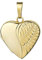 JEVELION Anhänger Medaillon Herz Engel-Flügel 585 Gold Herzamulett für 2 Bilder zum Öffnen für Damen mit Halskette und Schmuck-Etui
