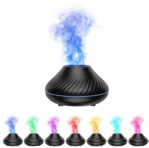 LOMUG Aroma Diffuser Flamme, 130ml Aroma Diffusor für ätherische Öle, Flammen Duftöl Diffuser Luftbefeuchter 7 Farben LED Aromatherapie Diffuser Flammeneffekt Zuhause Yoga Büro Schlafzimmer