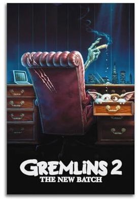Gremlins Filmposter auf Leinwand, Raumdekoration, ästhetisches Poster, künstlerisches Poster für Schlafzimmer, Wohnzimmer, Wände, 40 x 60 cm, ungerahmter Stil