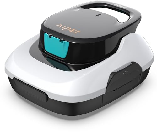 AIPER Poolroboter, Kabelloser Poolsauger Akku, 90 Minuten Reinigungszeit, Automatische Reinigung mit Selbsteinparkfunktion, Kompakter und Leichter Poolreiniger Ideal für Oberirdische Pools