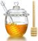 H&D Hyaline&Dora Glass Honey Jar with Dipper and Lid, 6oz Crystal Honey Dispenser with Dipper