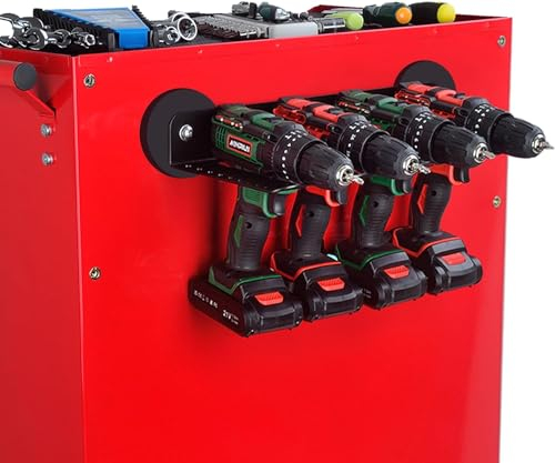 ULIBERMAGNET Organisateur d'outils puissants, étagère de rangement utilitaire avec support de tournevis, support mural pour perceuse sans fil, support de perceuse amovible, convient pour le garage,