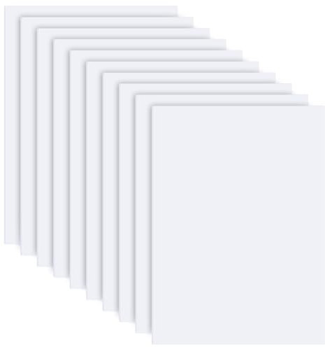BENECREAT - Lote de 10 hojas de tablero de espuma de PVC, placas rectangulares de espuma de PVC blanco de 30 x 20 cm, hojas de plástico para modelado, exposición, proyectos escolares, grosor de 1 mm