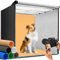 DUCLUS Fotobox 80 cm (32 Zoll), Professionelles Faltbares Fotostudio Set mit 3 Verstellbaren LED-Lichtpaneelen und 5600K Stufenlos Dimmbar, 6 Matt PP Backdrops, Lichtzelt für Große Produktfotografie