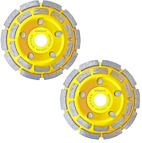 2 pezzi Mola a Tazza Diamantata 125 x 22,2 mm, Smerigliatrice a Tazza Diamantata Per Pietra, Gesso, Calcestruzzo, Mattoni, Muratura, Pietra Pomice