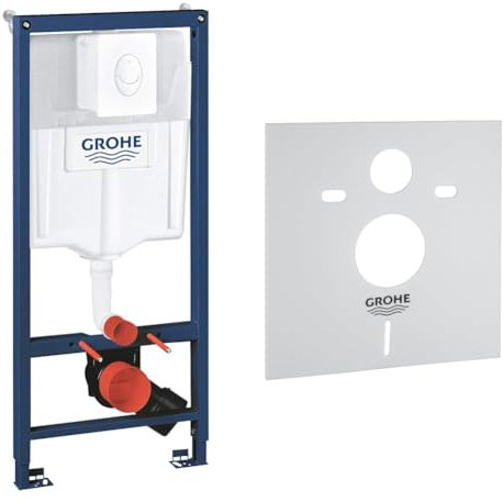 GROHE Set pour WC suspendu bâti-support 1,13 M, supports muraux avec plaque de commande Skate & Set d'Isolation Phonique 37131000 (Import Allemagne)