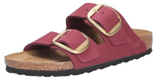 BIRKENSTOCK Damen Pantolette Arizona Big Buckle Nubukleder schmal Rot 39