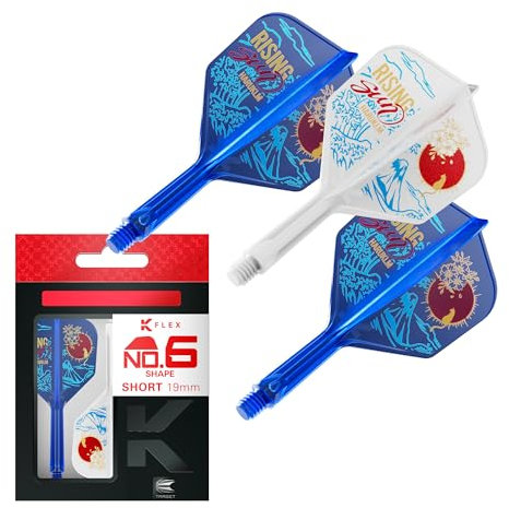 Target Japan K-Flex Rising Sun Haruki Muramatsu No.6 KFlex Dart Flights and Shafts | 3er-Pack K Flex Player Edition Zubehör | KFlex Dart-Schaft, kurz (19 mm)